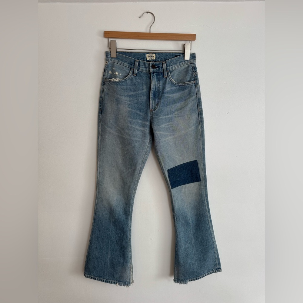 Citizens of Humanity Kaya Mid Rise Kick Flare Patch Jeans 25 Premium Vintage